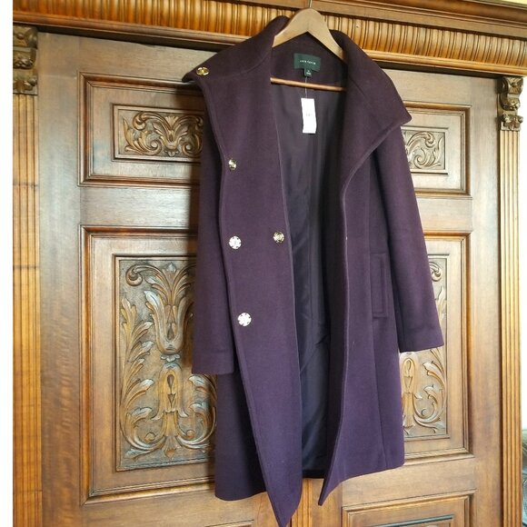 NEW Plum Wool-Blend Coat - Picture 9 of 10